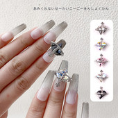 10 kom/lot Ravni medvjeđi nokti Šarm Rhinestones Srebrni/zlatni dodaci za nokte Profesionalni šarm Cirkonijski dijamanti Luksuzni dijelovi DIY