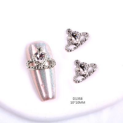 10 kom/lot Ravni medvjeđi nokti Šarm Rhinestones Srebrni/zlatni dodaci za nokte Profesionalni šarm Cirkonijski dijamanti Luksuzni dijelovi DIY