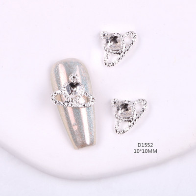 10 kom/lot Ravni medvjeđi nokti Šarm Rhinestones Srebrni/zlatni dodaci za nokte Profesionalni šarm Cirkonijski dijamanti Luksuzni dijelovi DIY