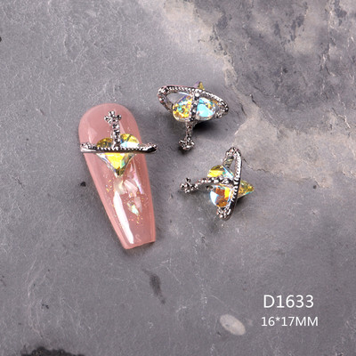 10 kom/lot Ravni medvjeđi nokti Šarm Rhinestones Srebrni/zlatni dodaci za nokte Profesionalni šarm Cirkonijski dijamanti Luksuzni dijelovi DIY