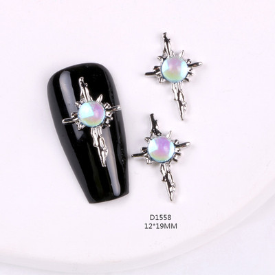 10 kom/lot Ravni medvjeđi nokti Šarm Rhinestones Srebrni/zlatni dodaci za nokte Profesionalni šarm Cirkonijski dijamanti Luksuzni dijelovi DIY