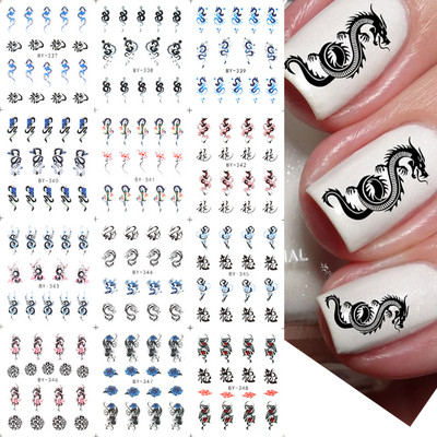 12 gab. Nagu uzlīmju komplekts Summer Water Decal Nail Art Tintes Ziedi Lapas Grafiti slīdnis nagu dekorēšanai Foils Tetovējums