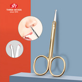 THREE SEVEN/777 Škare za dlačice u nosu Precizni alati za uklanjanje dlačica na licu Zaobljeni vrhovi od nehrđajućeg čelika Škare za šminkanje