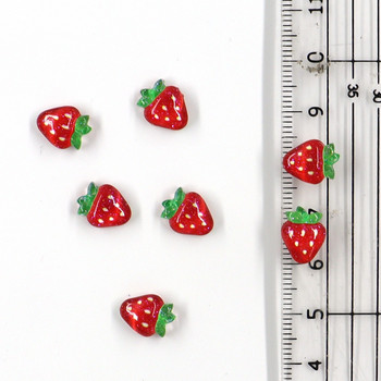 50 бр. Summer Kawaii 9 mm Resin Mini Cherry Fruit Cabochon Ornament Jewelry Charms Nail Art Decoration Flatback Части за маникюр