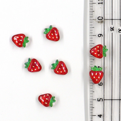 50Gb Summer Kawaii 9mm Resin Mini Cherry Fruit Cabochon Ornament Juvelierizstrādājumu piekariņi Nail Art Decoration Flatback manikīra daļas