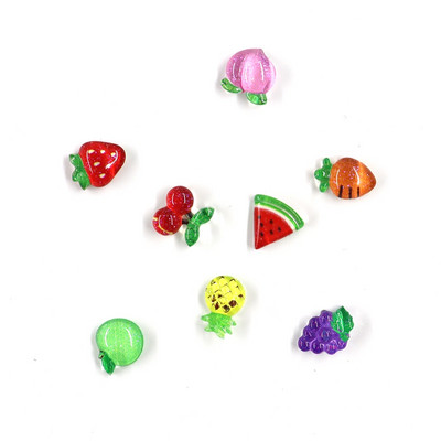 50Gb Summer Kawaii 9mm Resin Mini Cherry Fruit Cabochon Ornament Juvelierizstrādājumu piekariņi Nail Art Decoration Flatback manikīra daļas