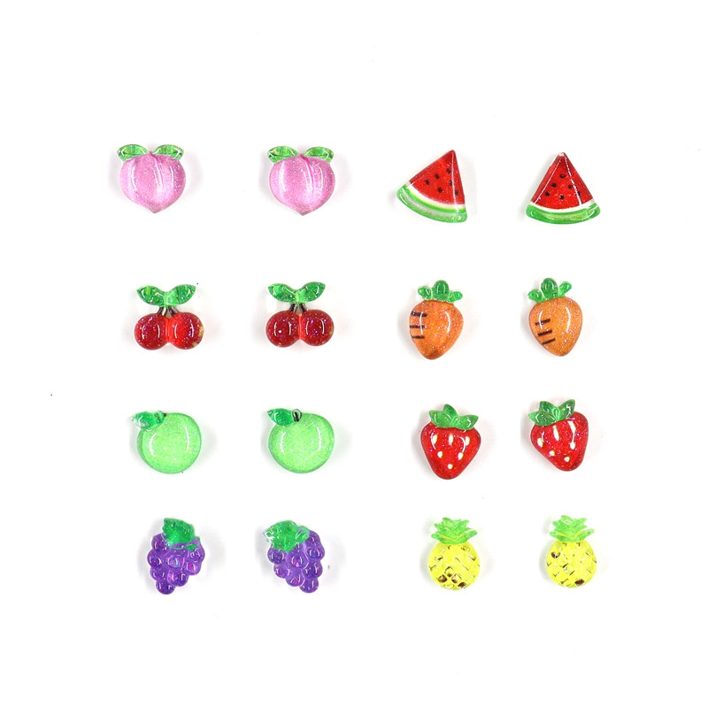50Gb Summer Kawaii 9mm Resin Mini Cherry Fruit Cabochon Ornament Juvelierizstrādājumu piekariņi Nail Art Decoration Flatback manikīra daļas