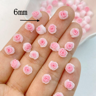 50 gab. Jaukti nagu mākslas sveķi multfilmas rozā ziedu sērija piekariņi Rhinestones DIY amatniecība nagu 3D rotājumi rotaslietas