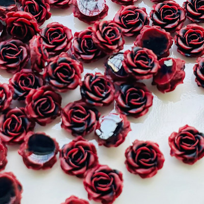 50 komada New Kawaii Crtić crvena ruža Cvijet Smola Ravna poleđina Crtani spomenar DIY Ukrasi Mašna Dekor Dodaci Rukotvorine