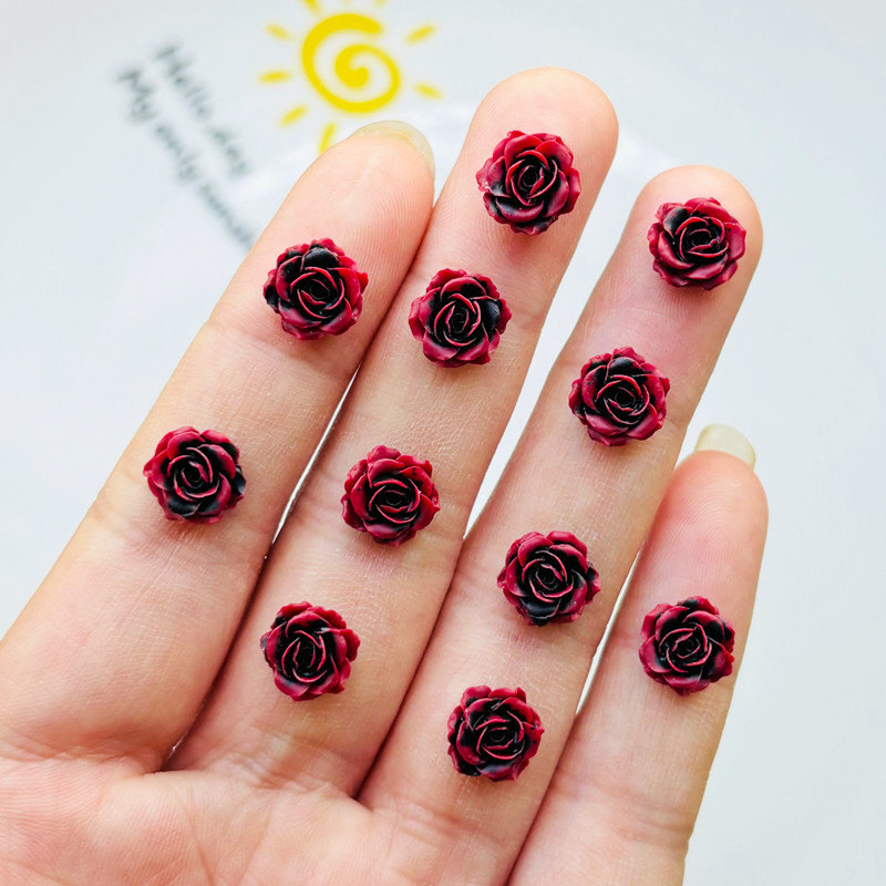 50 komada New Kawaii Crtić crvena ruža Cvijet Smola Ravna poleđina Crtani spomenar DIY Ukrasi Mašna Dekor Dodaci Rukotvorine