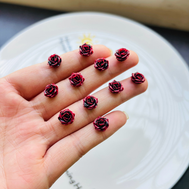 50 komada New Kawaii Crtić crvena ruža Cvijet Smola Ravna poleđina Crtani spomenar DIY Ukrasi Mašna Dekor Dodaci Rukotvorine