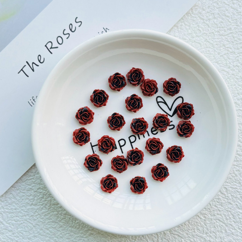 50 komada New Kawaii Crtić crvena ruža Cvijet Smola Ravna poleđina Crtani spomenar DIY Ukrasi Mašna Dekor Dodaci Rukotvorine