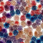 50 Vnt. 8 mm Retro 3D akrilo rožių gėlių nagų dailės žavesiai blizgantys gradientai kamelija nagams dekoruoti manikiūro dekoro priedai