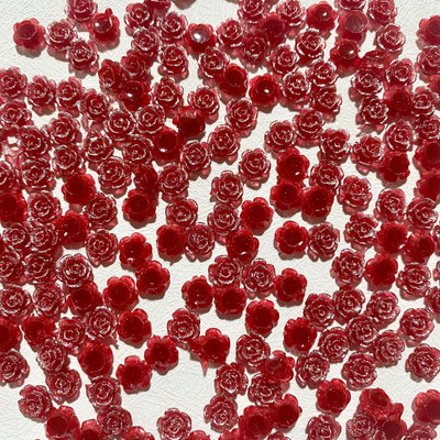 50 Vnt. 8 mm Retro 3D akrilo rožių gėlių nagų dailės žavesiai blizgantys gradientai kamelija nagams dekoruoti manikiūro dekoro priedai