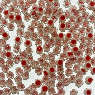 50 Vnt. 8 mm Retro 3D akrilo rožių gėlių nagų dailės žavesiai blizgantys gradientai kamelija nagams dekoruoti manikiūro dekoro priedai