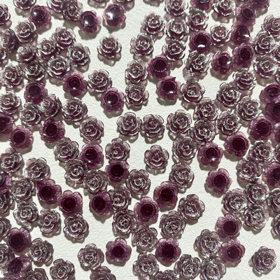 50 Vnt. 8 mm Retro 3D akrilo rožių gėlių nagų dailės žavesiai blizgantys gradientai kamelija nagams dekoruoti manikiūro dekoro priedai