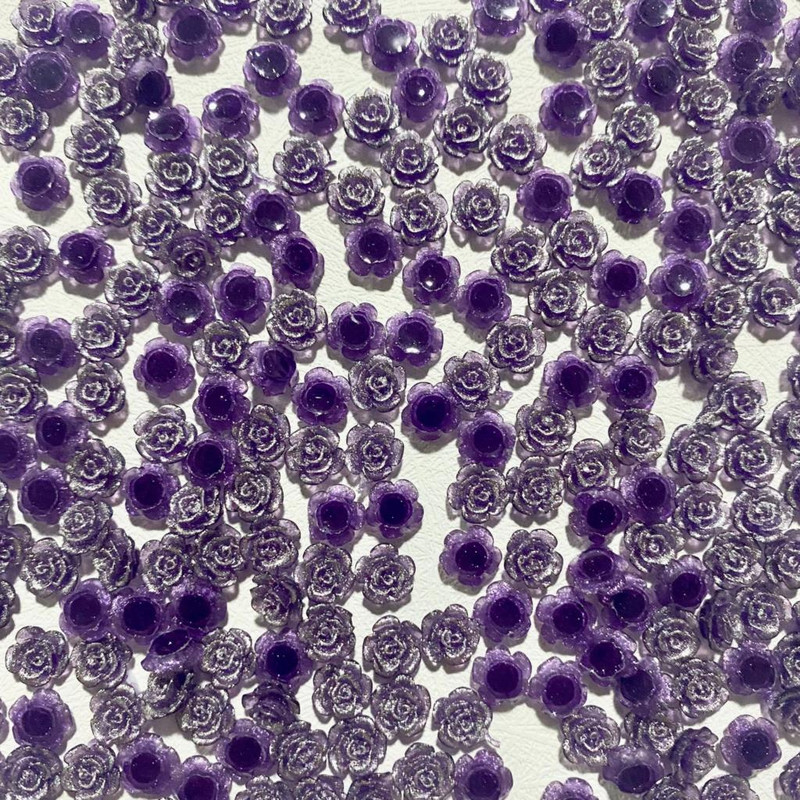 50 Vnt. 8 mm Retro 3D akrilo rožių gėlių nagų dailės žavesiai blizgantys gradientai kamelija nagams dekoruoti manikiūro dekoro priedai