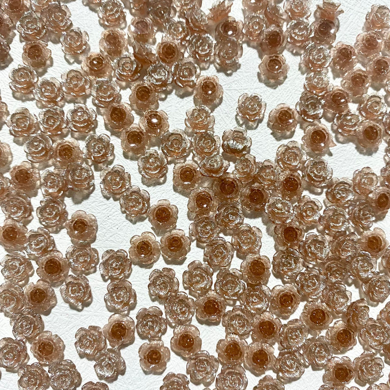 50 Vnt. 8 mm Retro 3D akrilo rožių gėlių nagų dailės žavesiai blizgantys gradientai kamelija nagams dekoruoti manikiūro dekoro priedai