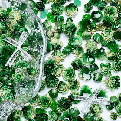 20 komada Kawaii Mix Flower Nail Art Charms Japanske elegantne ružičaste ruže Božuri Ukrasi za nokte DIY Dodaci od akrilnih kamenčića