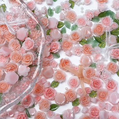 20 komada Kawaii Mix Flower Nail Art Charms Japanske elegantne ružičaste ruže Božuri Ukrasi za nokte DIY Dodaci od akrilnih kamenčića