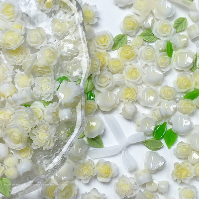 20 komada Kawaii Mix Flower Nail Art Charms Japanske elegantne ružičaste ruže Božuri Ukrasi za nokte DIY Dodaci od akrilnih kamenčića