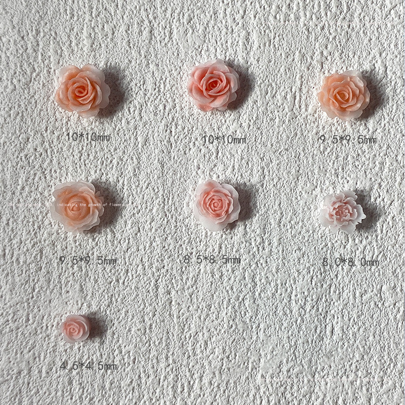 20 komada Kawaii Mix Flower Nail Art Charms Japanske elegantne ružičaste ruže Božuri Ukrasi za nokte DIY Dodaci od akrilnih kamenčića