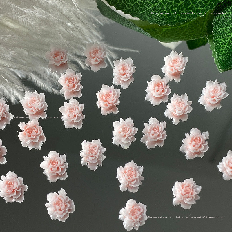 20 komada Kawaii Mix Flower Nail Art Charms Japanske elegantne ružičaste ruže Božuri Ukrasi za nokte DIY Dodaci od akrilnih kamenčića