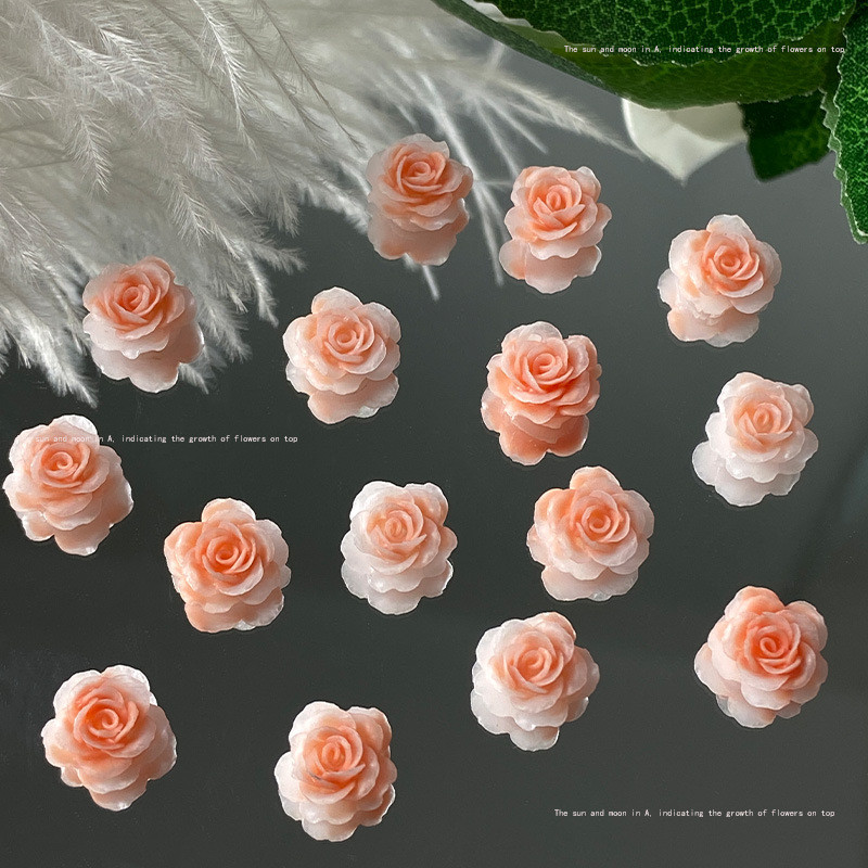 20 komada Kawaii Mix Flower Nail Art Charms Japanske elegantne ružičaste ruže Božuri Ukrasi za nokte DIY Dodaci od akrilnih kamenčića