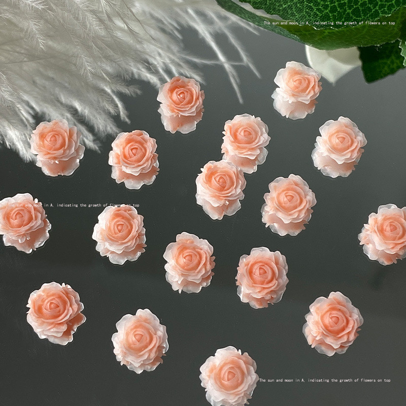 20 komada Kawaii Mix Flower Nail Art Charms Japanske elegantne ružičaste ruže Božuri Ukrasi za nokte DIY Dodaci od akrilnih kamenčića