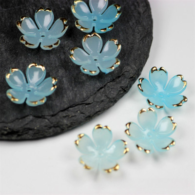 10 buc/lot New Torus 19mm margele de flori acrilice petale conectori de farmec Cercei bricolaj accesorii din rasina pentru bijuterii de par