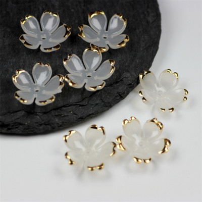 10 buc/lot New Torus 19mm margele de flori acrilice petale conectori de farmec Cercei bricolaj accesorii din rasina pentru bijuterii de par