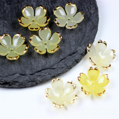 10 buc/lot New Torus 19mm margele de flori acrilice petale conectori de farmec Cercei bricolaj accesorii din rasina pentru bijuterii de par