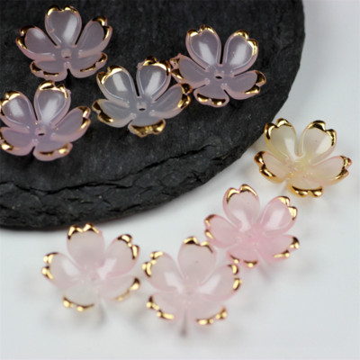 10 buc/lot New Torus 19mm margele de flori acrilice petale conectori de farmec Cercei bricolaj accesorii din rasina pentru bijuterii de par