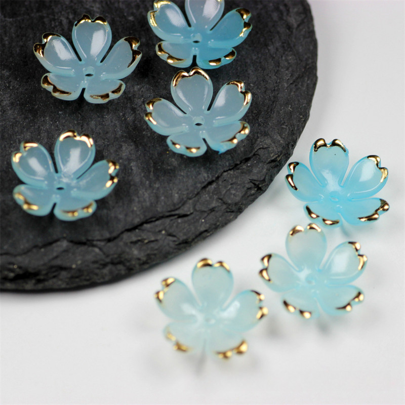 10 buc/lot New Torus 19mm margele de flori acrilice petale conectori de farmec Cercei bricolaj accesorii din rasina pentru bijuterii de par