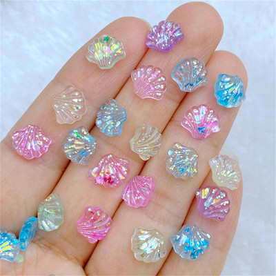 50 τμχ Ρητίνη Nail Charms Kawaii Delicate 3D Shell Jellyfish Nail Art Decorations Exquisite Nail Beauty Nail Art Charm αξεσουάρ