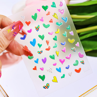 1 τμχ Line Flower Powder Blusher Love Heart Αυτοκόλλητο Σειρά Ζελέ Υψηλής Ποιότητας Αυτοκόλλητο Νυχιών Σχέδιο Διακόσμησης Νυχιών Διακοσμητικά Αυτοκόλλητα