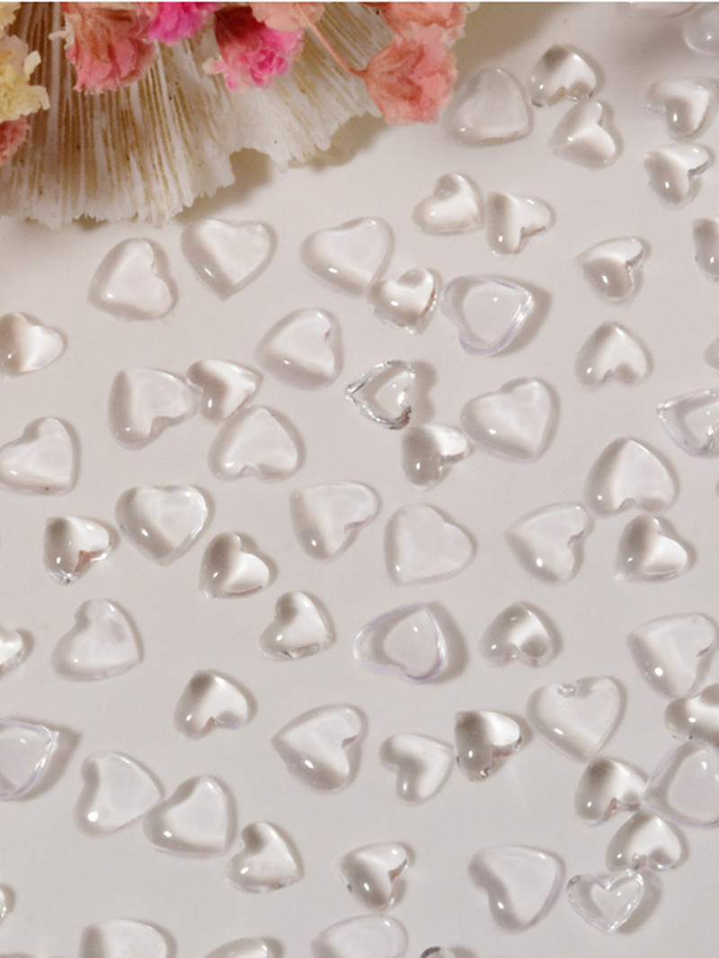 20gab japāņu ledus caurspīdīgi sveķu sirds nagu mākslas piekariņi 3D Kawaii dzidra mīlestības kristāla kalnu strēles akmens nagu dekori DIY ornaments