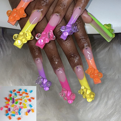 20db Pink Cartoon Doll Nail Art Charms 3D Vegyes Design Ékszerek Körömdíszek Butterfly Bear Nail Kawaii sorozat kiegészítők