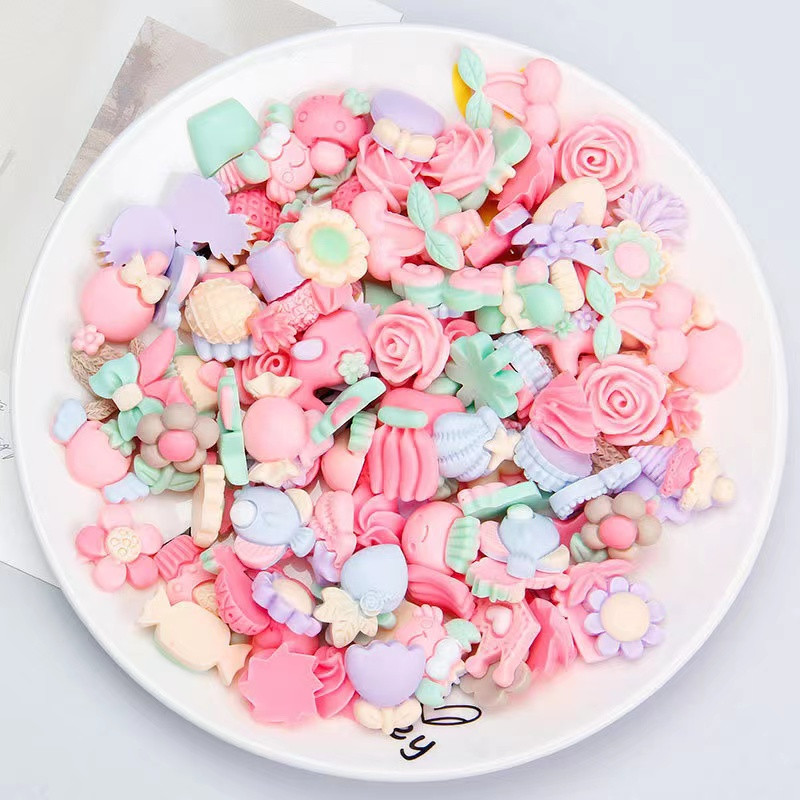 20 de bucăți 3D roz în formă mixtă pentru decorațiuni pentru unghii, piese de decorațiuni din rășină, flori Kawaii, accesorii pentru unghii, presă pe unghii, strasuri