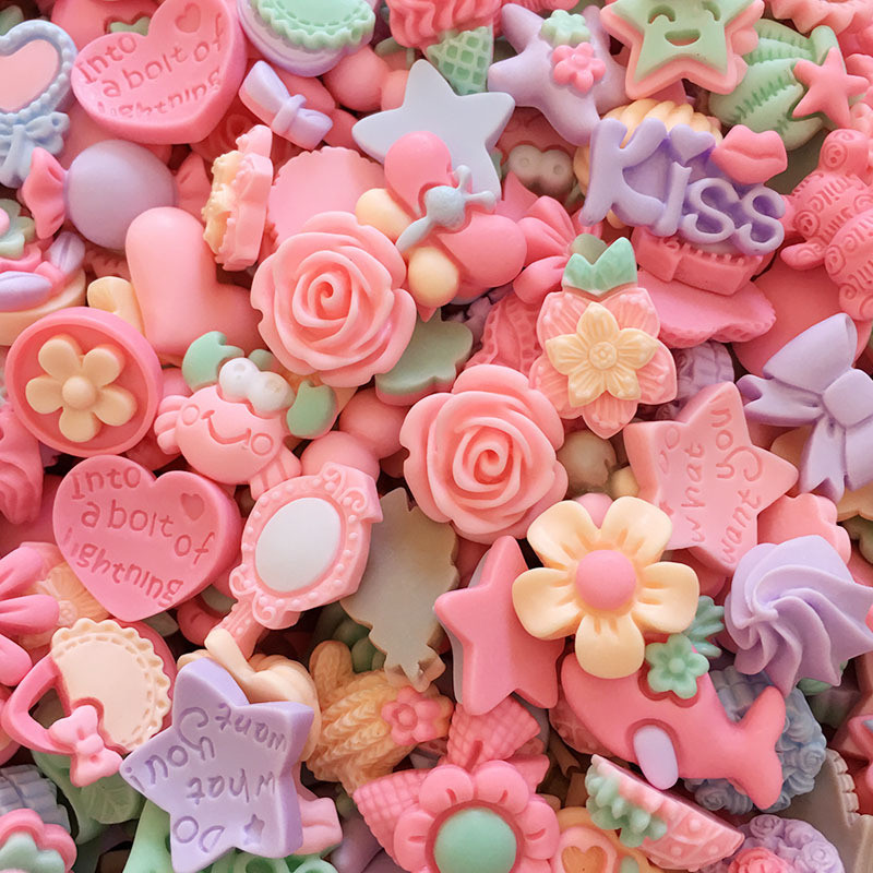 20 de bucăți 3D roz în formă mixtă pentru decorațiuni pentru unghii, piese de decorațiuni din rășină, flori Kawaii, accesorii pentru unghii, presă pe unghii, strasuri