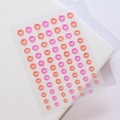 1PC 5D Macaron ziedu/augļu nagu piekariņi uzlīme ar reljefu lāča/zaķa/burtu nagiem slīdņa uzlīmes Vasaras līmējošā manikīra dekors&Y