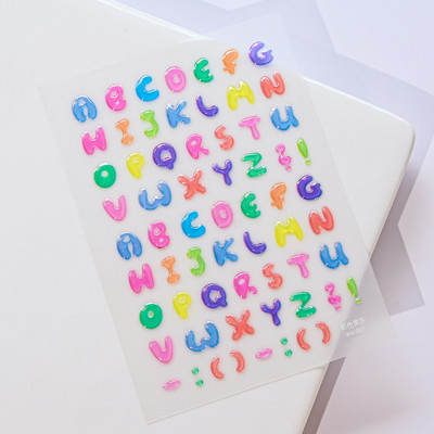 1PC 5D Macaron ziedu/augļu nagu piekariņi uzlīme ar reljefu lāča/zaķa/burtu nagiem slīdņa uzlīmes Vasaras līmējošā manikīra dekors&Y