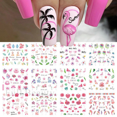 Nail Art Fruit Water Transfer Naljepnica Ljetna lubenica Avokado Slider za nokte Limun Apstraktni dizajn linija Dekor naljepnica za manikuru