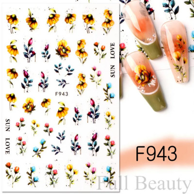 3D citrona augļu nagu uzlīme ķiršu radoša augļu nagu māksla Jauki pašlīmējoši slīdņi vasaras maisījuma dizains manikīra dekorēšanai