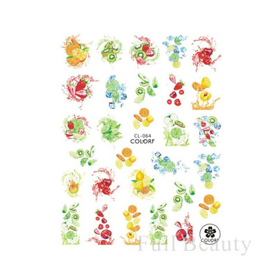 3D citrona augļu nagu uzlīme ķiršu radoša augļu nagu māksla Jauki pašlīmējoši slīdņi vasaras maisījuma dizains manikīra dekorēšanai