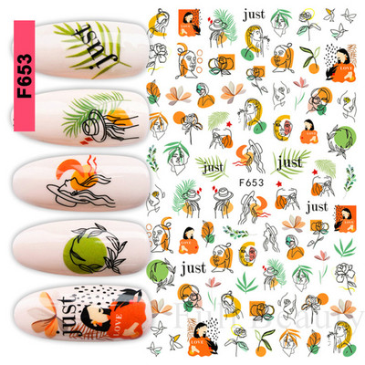 3D citrona augļu nagu uzlīme ķiršu radoša augļu nagu māksla Jauki pašlīmējoši slīdņi vasaras maisījuma dizains manikīra dekorēšanai