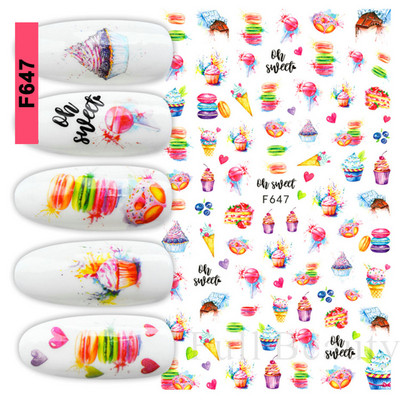 3D citrona augļu nagu uzlīme ķiršu radoša augļu nagu māksla Jauki pašlīmējoši slīdņi vasaras maisījuma dizains manikīra dekorēšanai