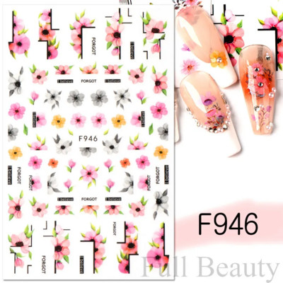 3D citrona augļu nagu uzlīme ķiršu radoša augļu nagu māksla Jauki pašlīmējoši slīdņi vasaras maisījuma dizains manikīra dekorēšanai