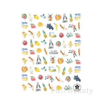 3D citrona augļu nagu uzlīme ķiršu radoša augļu nagu māksla Jauki pašlīmējoši slīdņi vasaras maisījuma dizains manikīra dekorēšanai