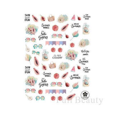 3D citrona augļu nagu uzlīme ķiršu radoša augļu nagu māksla Jauki pašlīmējoši slīdņi vasaras maisījuma dizains manikīra dekorēšanai